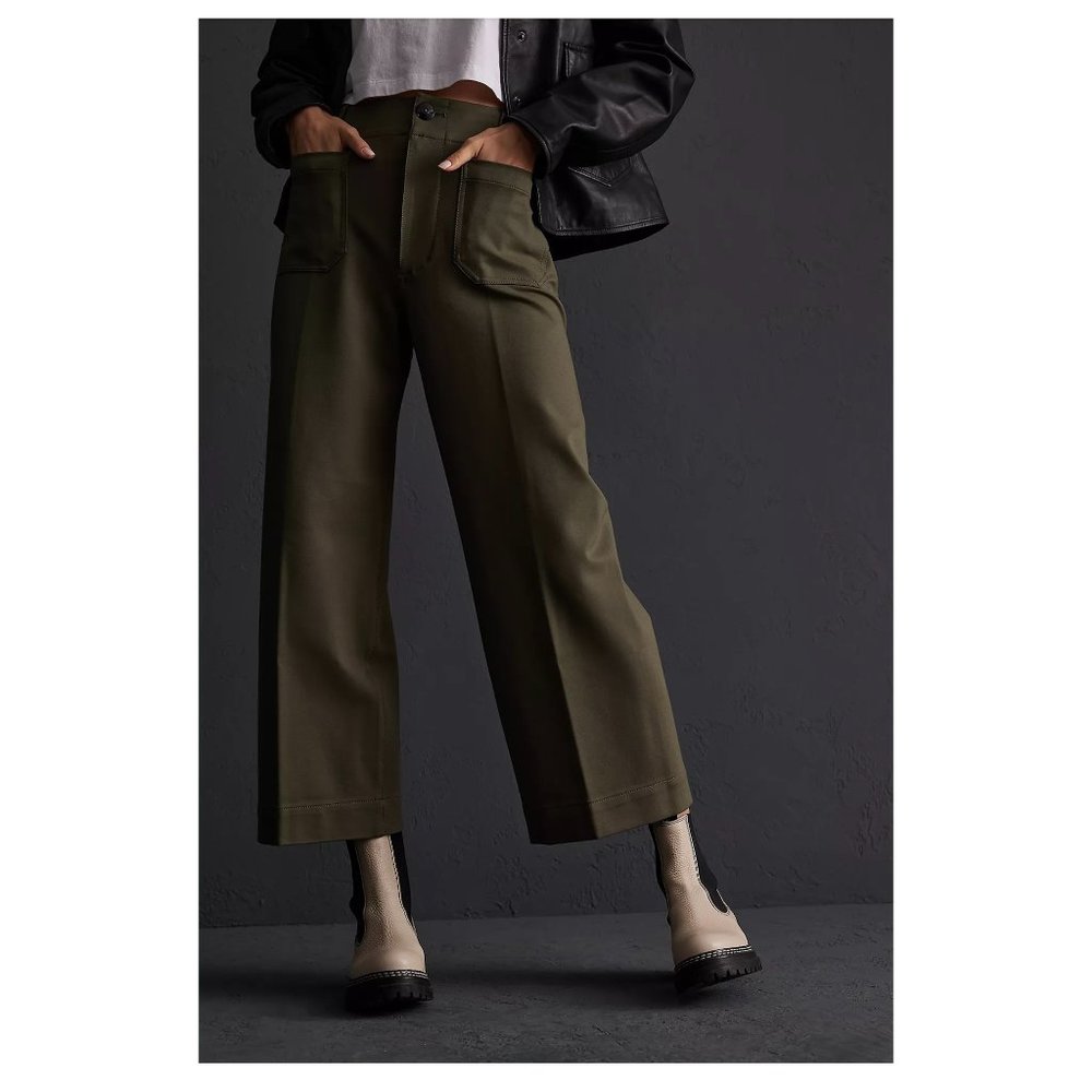Maeve 'The Colette' Cropped Wide Leg Pants by Anthropologie, Gently Worn